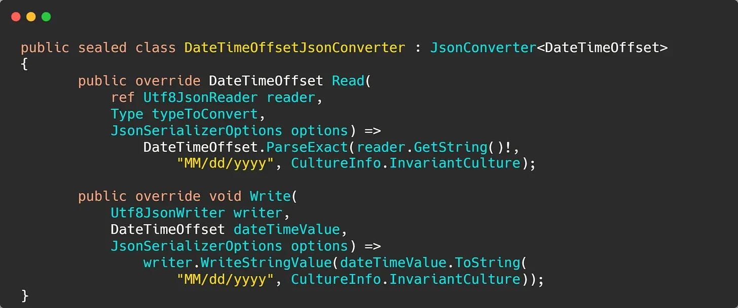 JSON Convert سفارشی در دات نت (.NET)